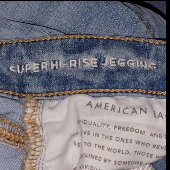 American Eagle Women's Super High Rise Jeggings Size 0 Jeans Pants - Picture 5 of 5